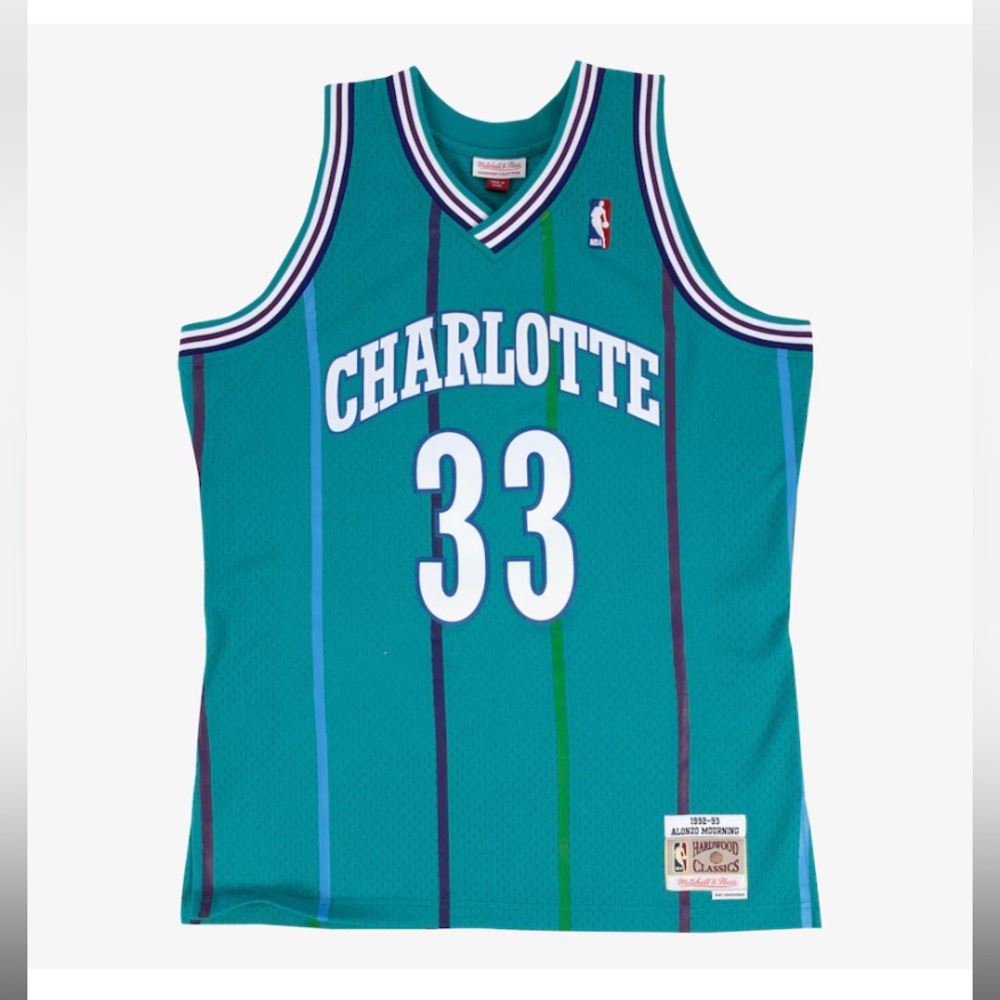 Alonzo Mourning Charlotte Hornets 1992/93 Hardwood Classics Swingman Jersey